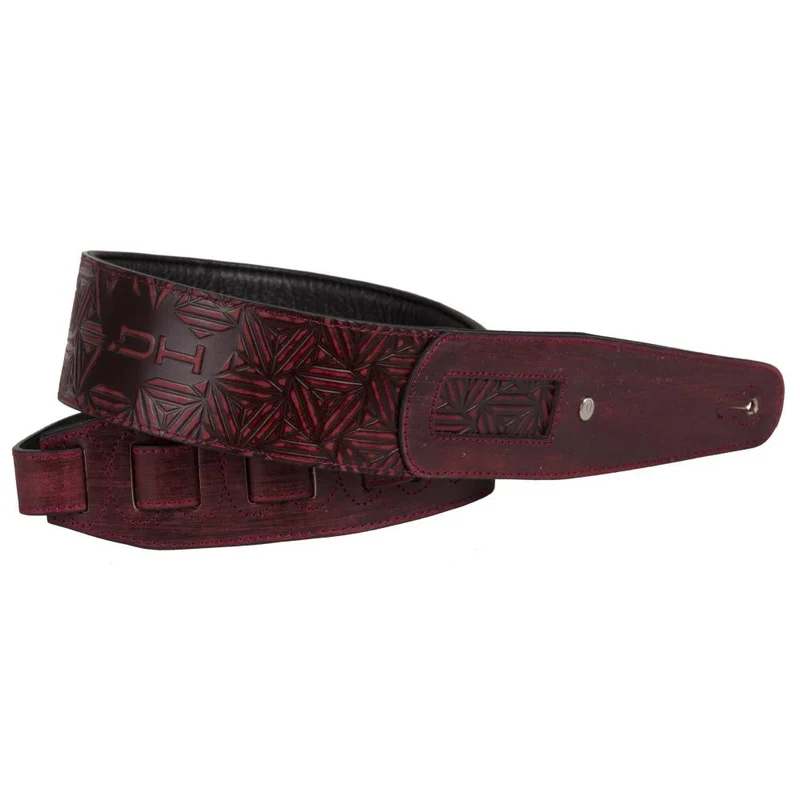 Proel DHSTRAP600RD Perfect Series Tracolla regol. vera pelle Ita Rosso Vinaccia