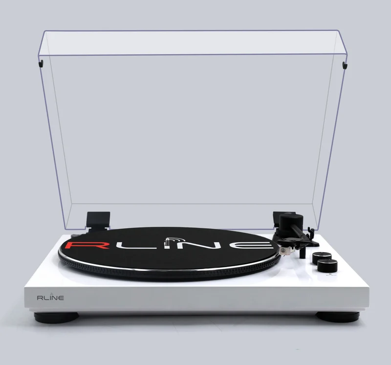 RLINE RLTN11WH Giradischi a cinghia con modulo Bluetooth, Bianco Lucido