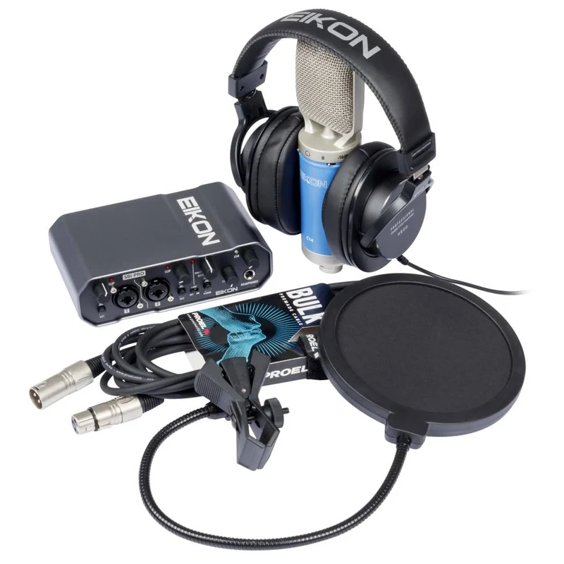 EIKON STUDIO BOX FIVE Kit Studio Rec Pro Cuffia Microf. Scheda Audio Cavo