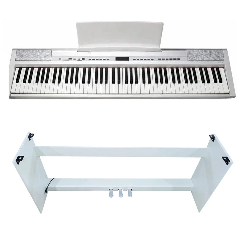 Echord SP20 W Piano Digit 88T Pesati Bianco + WS10 Supporto in legno tre pedali