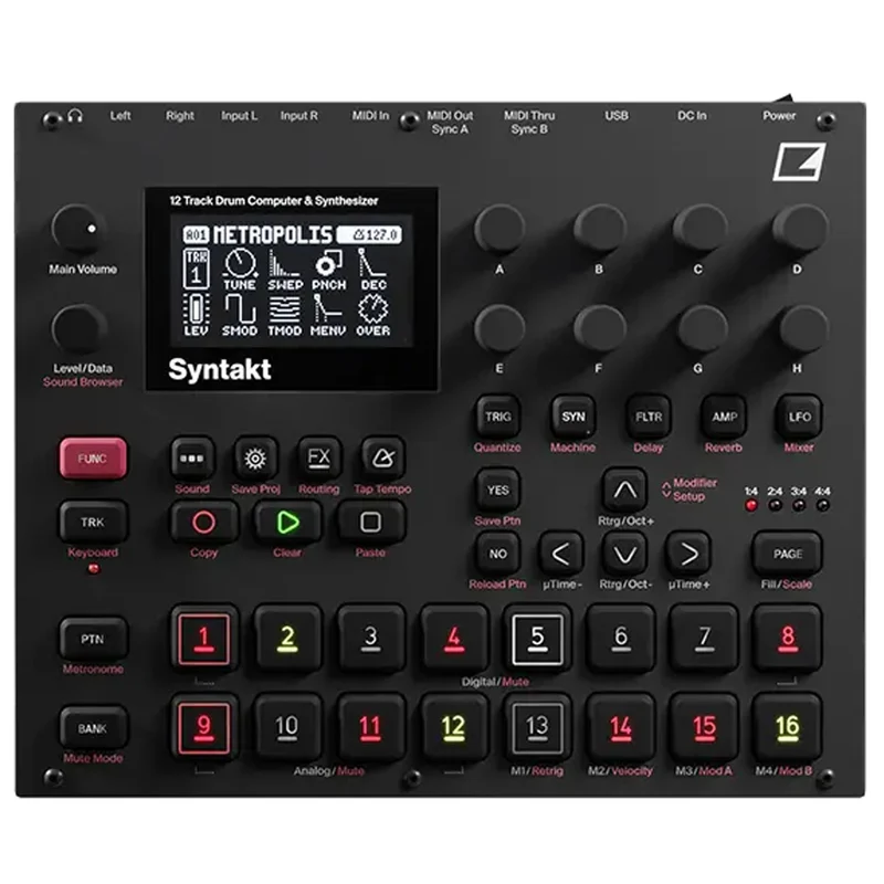 Elektron SYNTAKT Drum Machine 12 Voci Sintetizzatore Sequencer e Groove Machine
