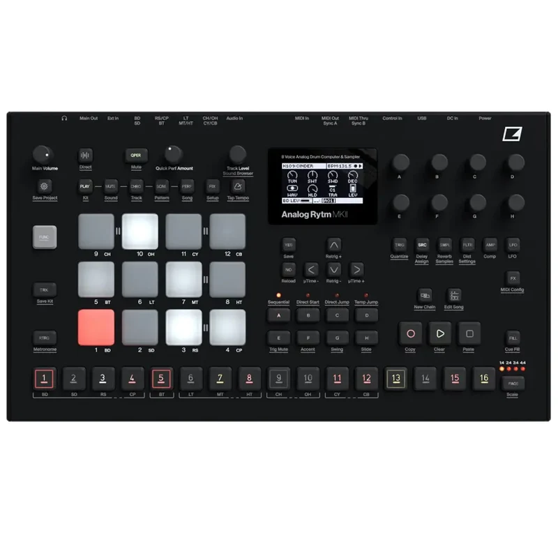 Elektron ANALOG RYTM MKII BLACK Drum Machine Analogica Step Sequencer 8T. Drum