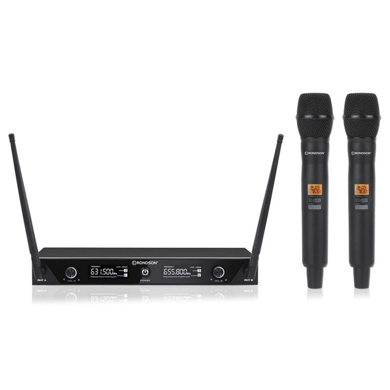 Rondson BE-1020/2MIC-1 (687.1-665.1) Sistema Microfonico Wireless 2 Palm. Nero