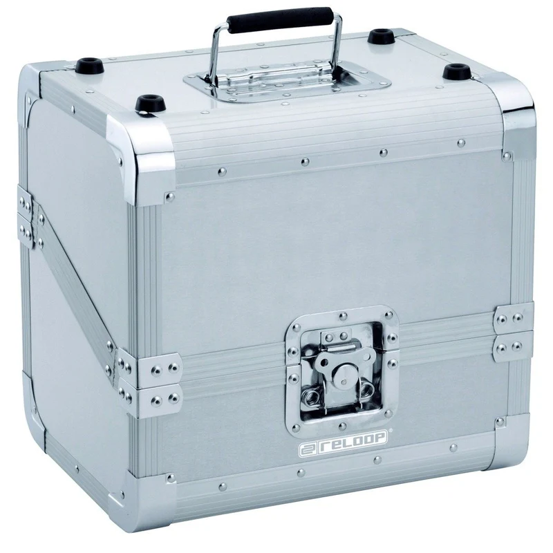 Reloop 80 RECORD CASE SILVER Valigia Pro x trasporto 80 vinili 2compart.separati