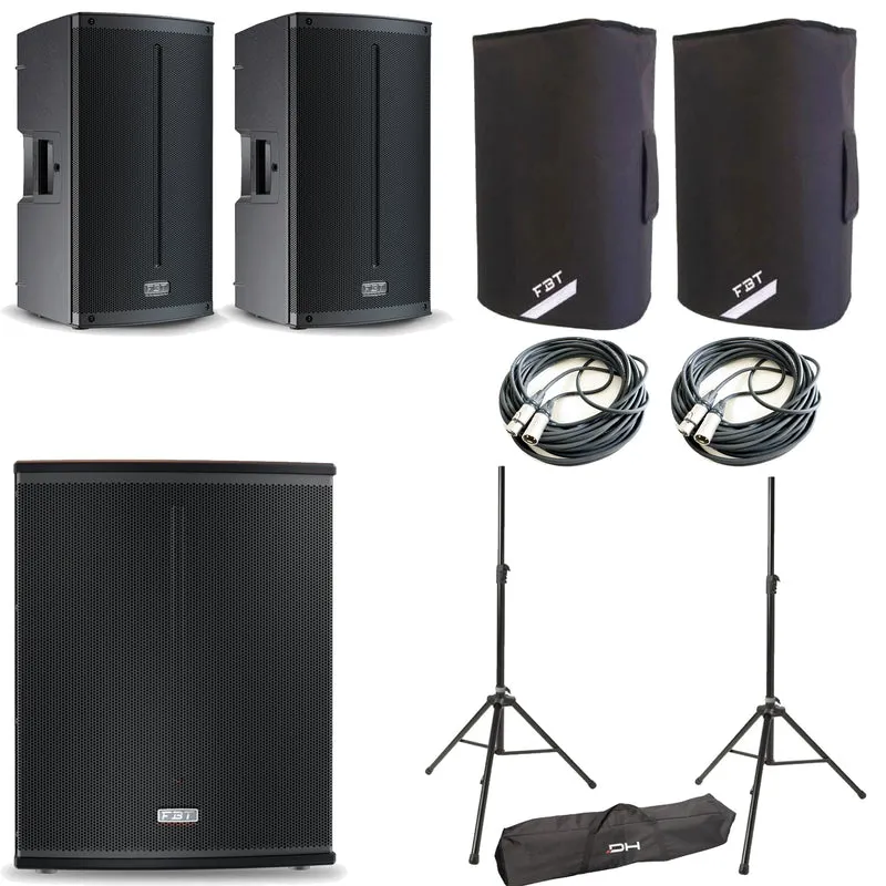 FBT X LITE115A 2 Diffusori 1500w+X SUB 118SA+2Cover XL-C15+2 M222 Cavi+DHSS50KIT