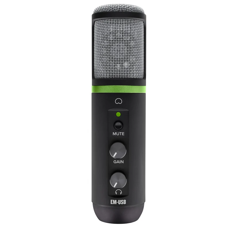 Mackie EM-USB Microfono Pro da Studio Condensatore USB x streamer podcast, Nero