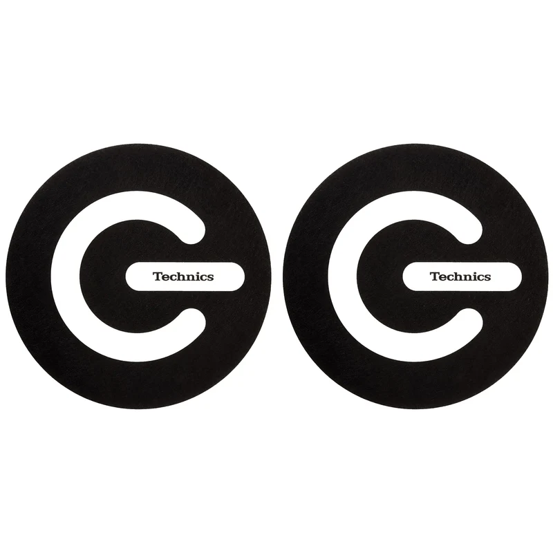 Magma TECHNICS ON/OFF Coppia Feltri x giradischi Dj fondo nero Logo Technics