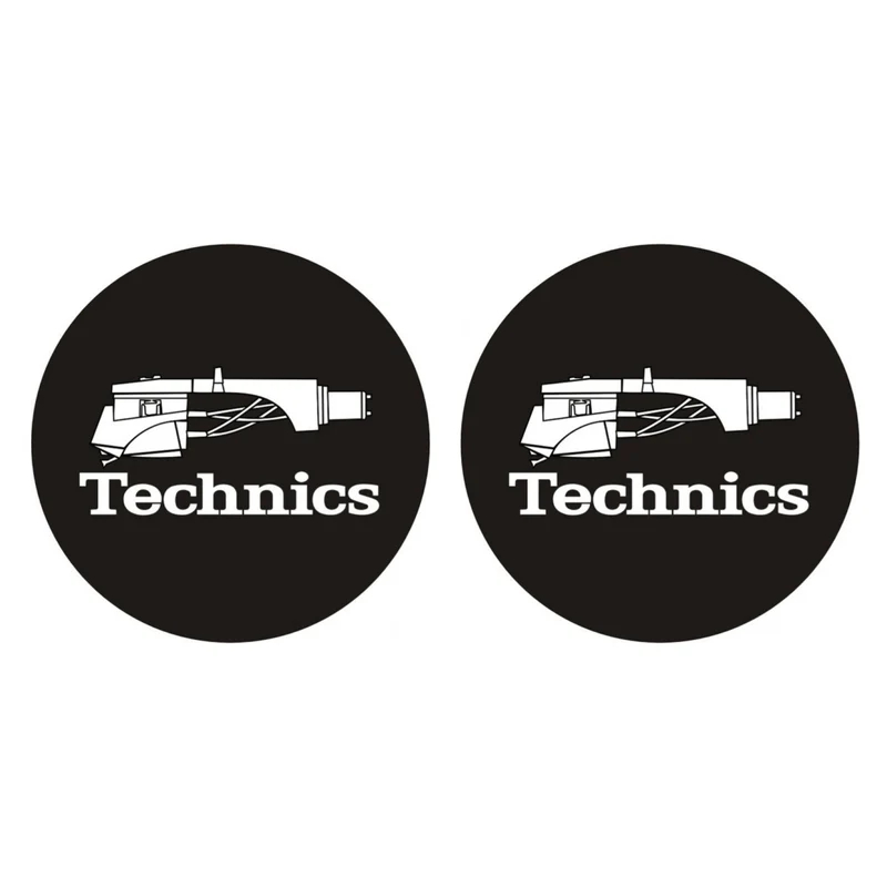 Magma TECHNICS HEADSHELL 1 Coppia Feltri giradischi Dj fondo nero Logo Technics