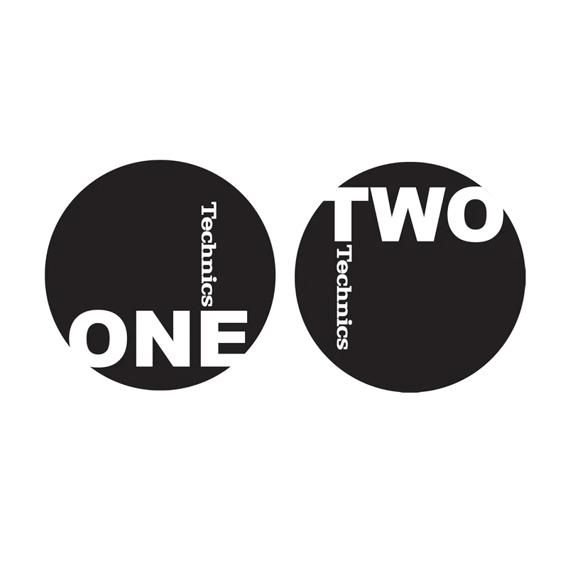 Magma TECHNICS ONE & TWO Coppia Feltri x giradischi Dj fondo Nero Logo Technics