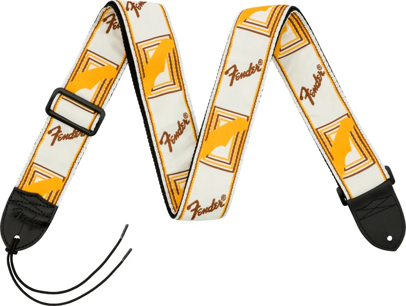Fender Monogrammed Strap WhiteBrownYellow 2" Tracolla x chitarra parte in nylon