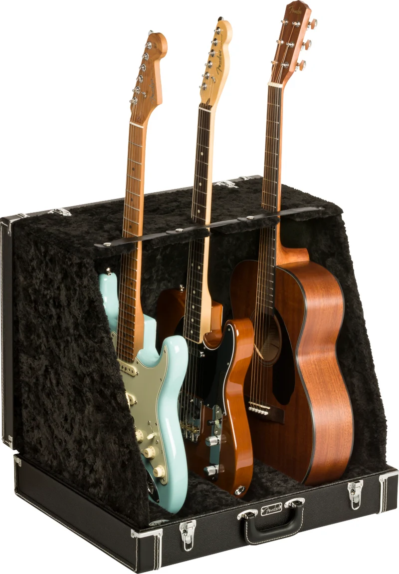 Fender Classic Series Case Stand 3 Guitar Black Custodia valigia trasp. Chitarre