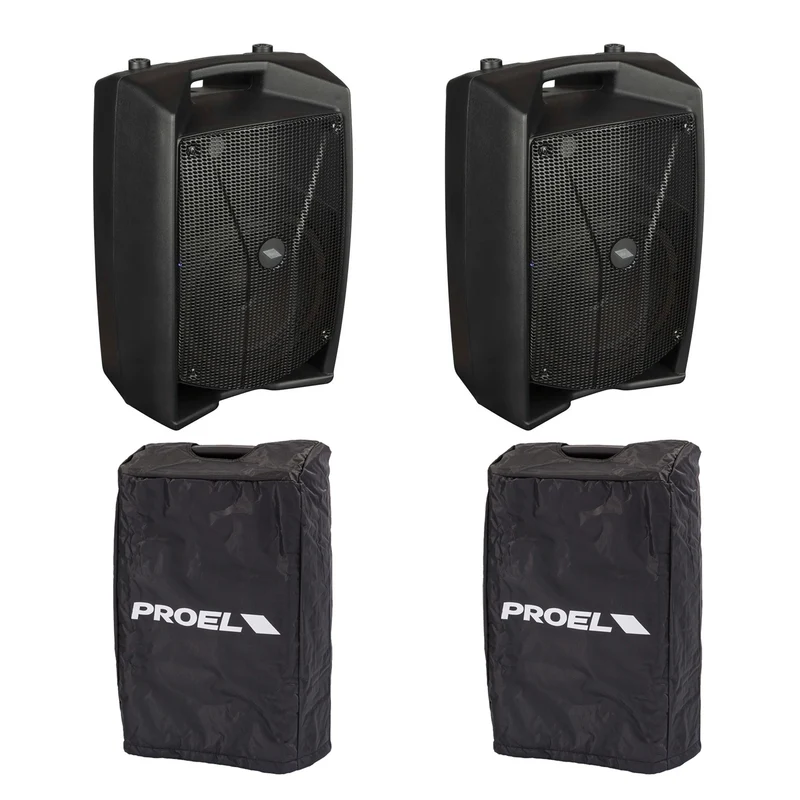 Proel V12 PRO Coppia Diff. Audio Attivo 600W P. sez. DSP x suono HQ+2 COVERV12