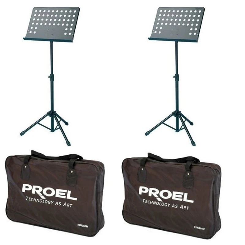 Proel RSM360M Coppia Leggio Musicale Pro per spartiti preforato con Borsa trasp.