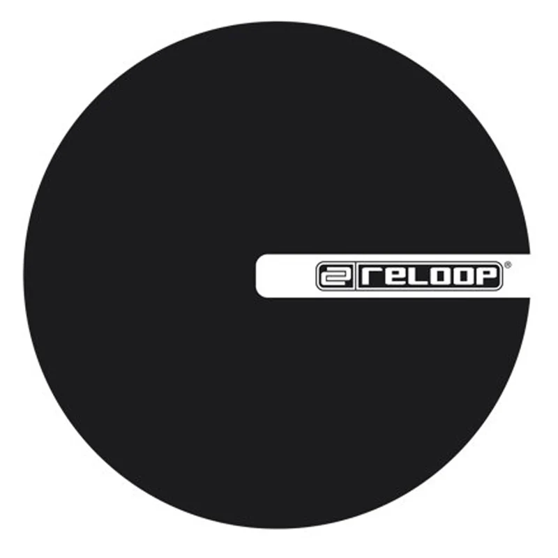 Reloop Slipmat Logo Black Feltro antistatico per giradischi Nero con Logo Bianco
