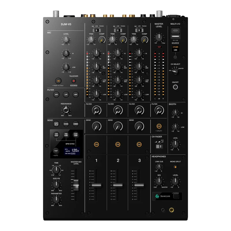 AlphaTheta DJM-V5 Mixer Dj Pro 3C + equalizz. 4 Band, compress., filtri, Send FX