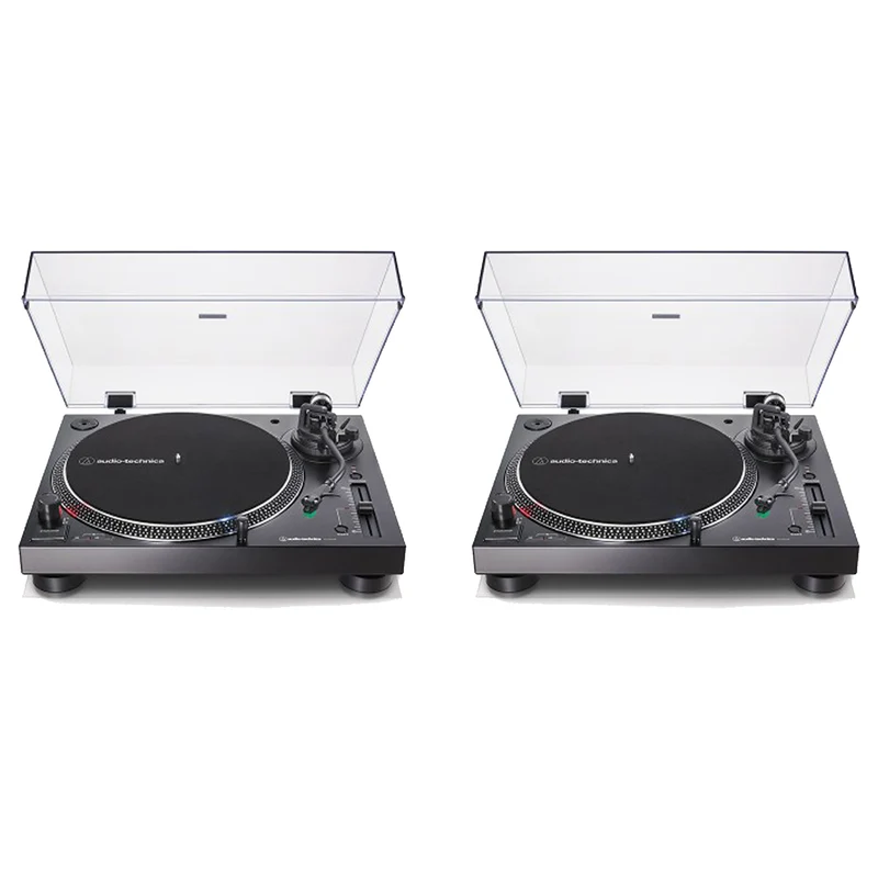 Audio-Technica AT-LP120XUSBBK Coppia Giradischi Professionale per Dj, Nero