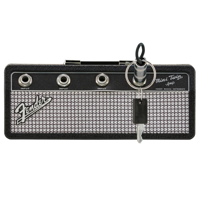 Fender JACK RACK Portachiavi a Parete + 4 portachiavi con connettori x chitarra