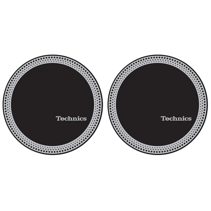 Magma 60666 TECHNICS STROBO 3 2Slipmat Feltri x giradischi fondo Nero Logo Silv.