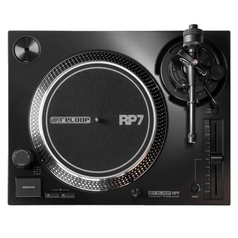 Reloop RP7 Giradischi Pro Dj trazione diretta omaggio a dischi da 45 giri, Nero
