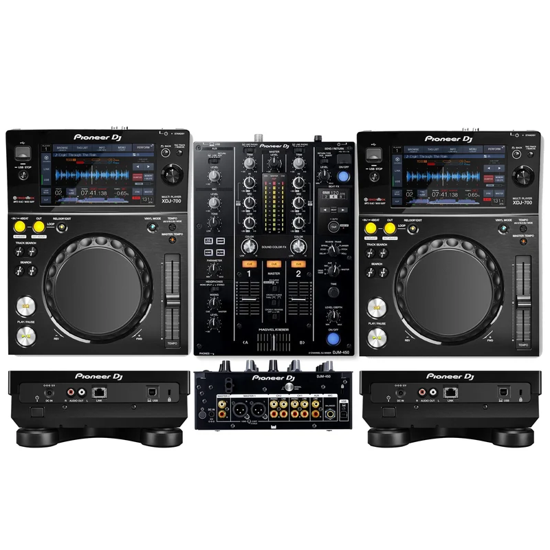 Pioneer Dj XDJ-700 Coppia Compact DJ Multiplayer + DJM-450 Mixer Dj 2 Canali