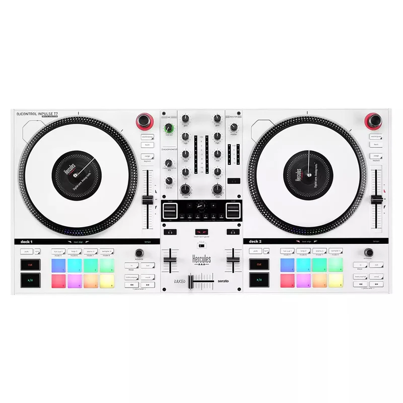 Hercules DJCONTROL INPULSE T7 WHITE EDITION Controller 2Deck funz. motor vinile