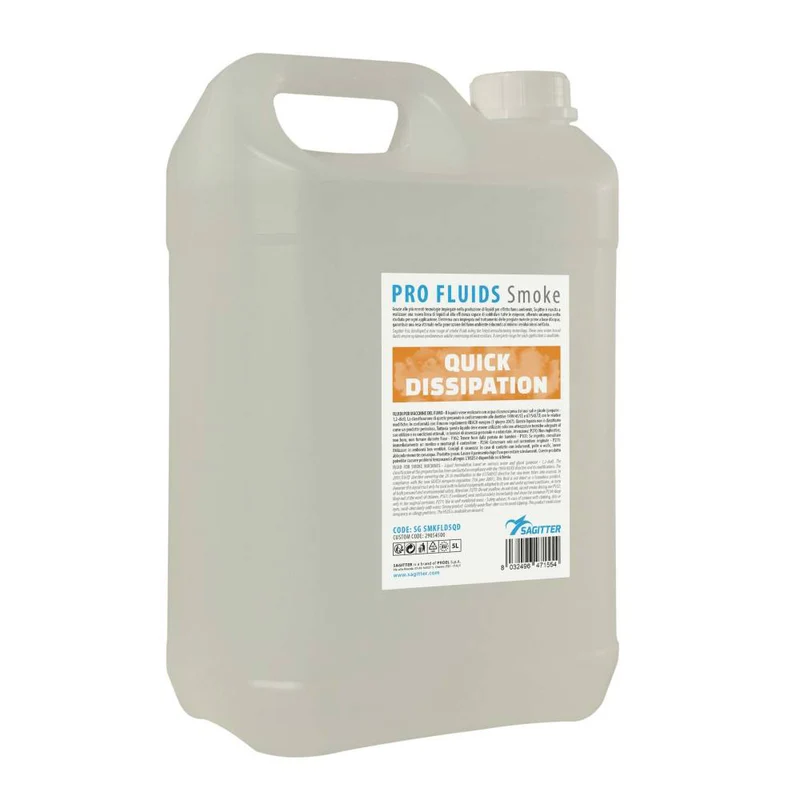 Sagitter PRO FLUIDS SMOKE SMKFLD5QD Quick Dissipation Liquido x macchina fumo 5L