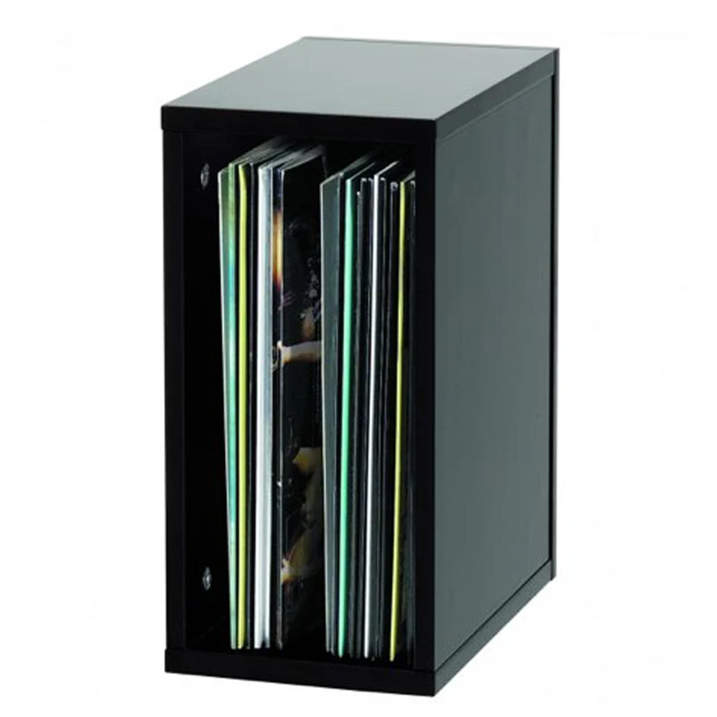 Glorious RECORD BOX 55 BLACK Raccoglitore MDF x 110 vinili 12" impilabile Nero