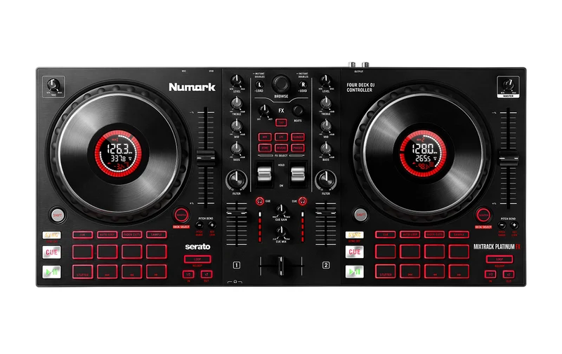 Numark MIXTRACK PLATINUM FX Controller Dj 4Deck Serato DJ jog wheel display e FX