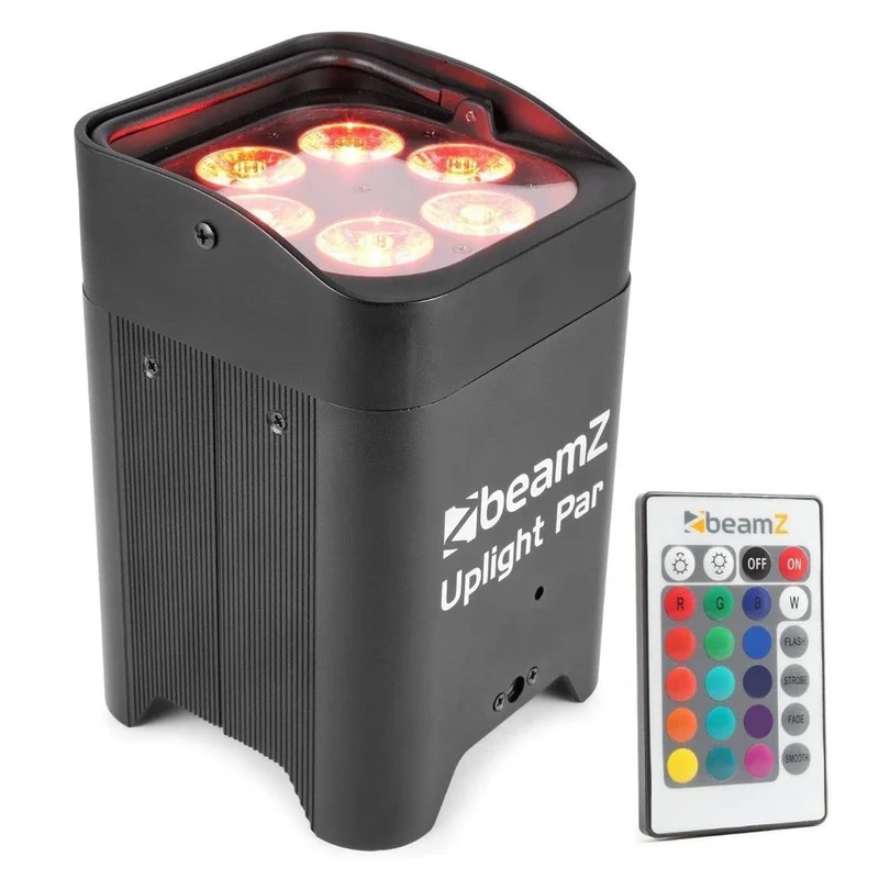 Beamz BBP96 Uplight Par Led Battery IRC 6x12w RGBAW-UV a batteria e telecomando