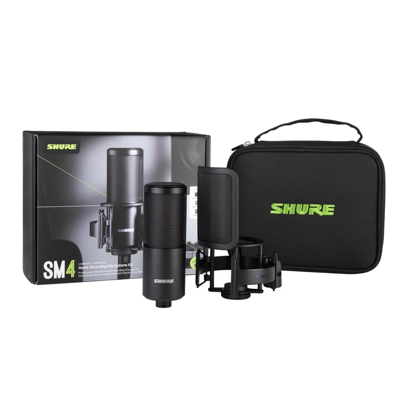 Shure SM4-K-KIT Microfono cablato Pro a condensatore per studio e home recording