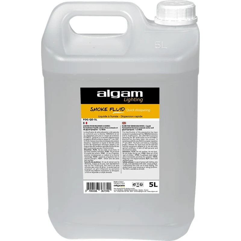 Algam Lighting FOG-QD-5L Liquido x macchina Fumo Dispersione Rapida EFX CO2, 5lt