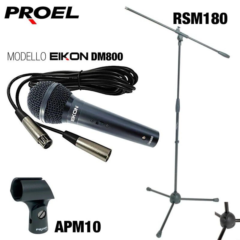 EIKON DM800 + cavo + Asta PROEL RSM180 + Reggimicrofono APM10
