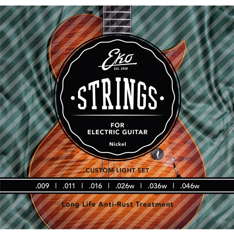 Eko 16100403 Corde Nickel per Chitarra elettrica set da 6 tensione .009-.046w