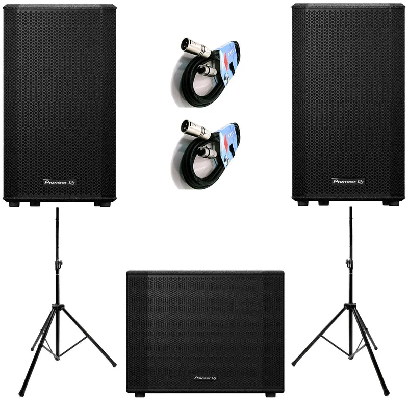 Pioneer Dj XPRS152 2x Diffusori Att. 2000w + XPRS1182ST Sub4000w +Fre300Kit+Cavi