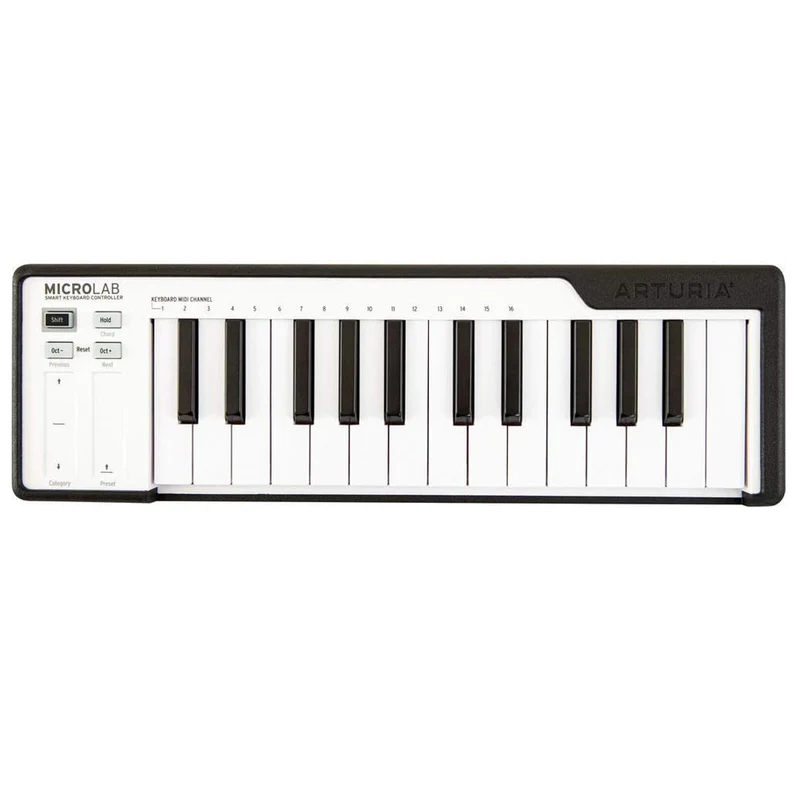 Arturia MICROLAB BLACK Tastiera controller MIDI a 25 tasti mini, Nero