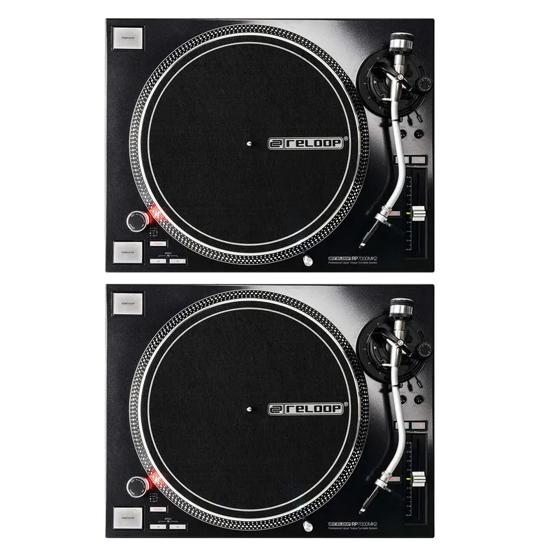 Reloop RP-7000 MK2 Coppia Giradischi Professionale trazione diretta per Dj, Nero