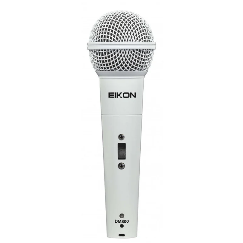 EIKON DM800WH Microfono Dinamico x Canto Voce Bianco + Cavo Cannon XLR M/F