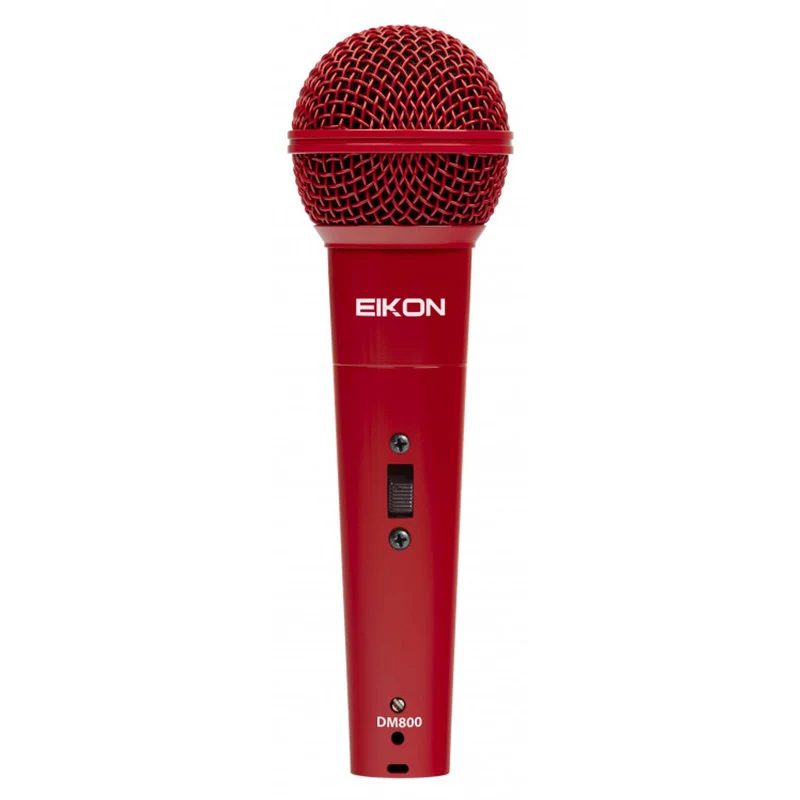 EIKON DM800RD Microfono Dinamico x Canto Voce, Rosso + Cavo Cannon XLR M/F