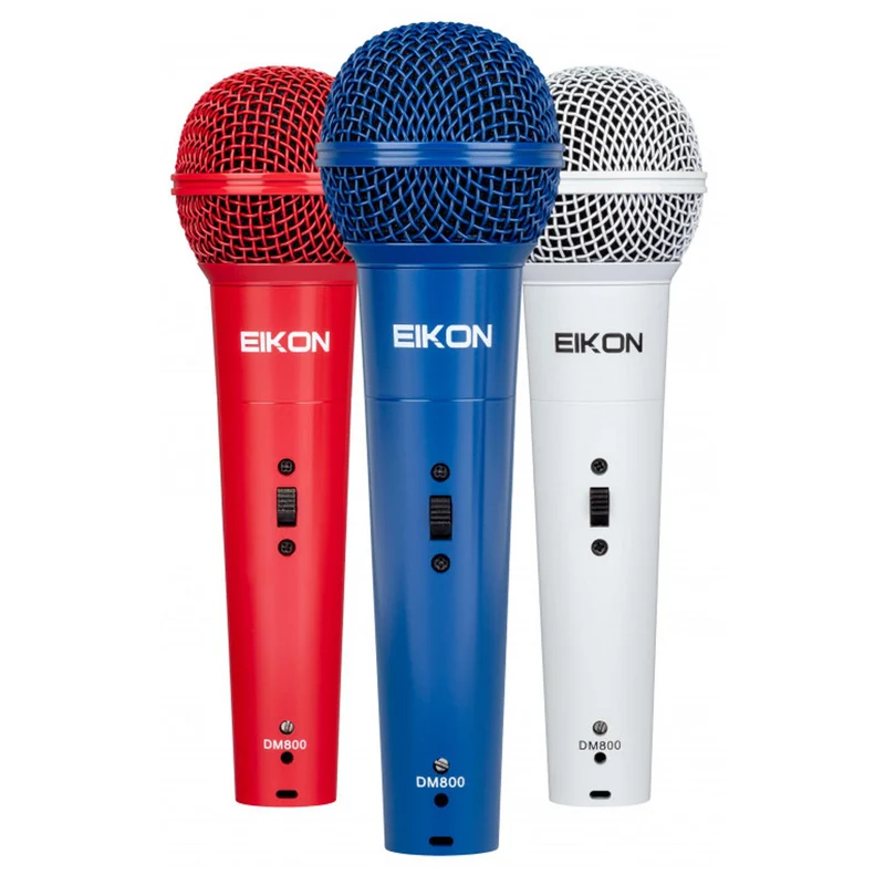 EIKON DM800COLORKIT 3 Microfoni Dinamici x Live + 3 supporti + Valigetta