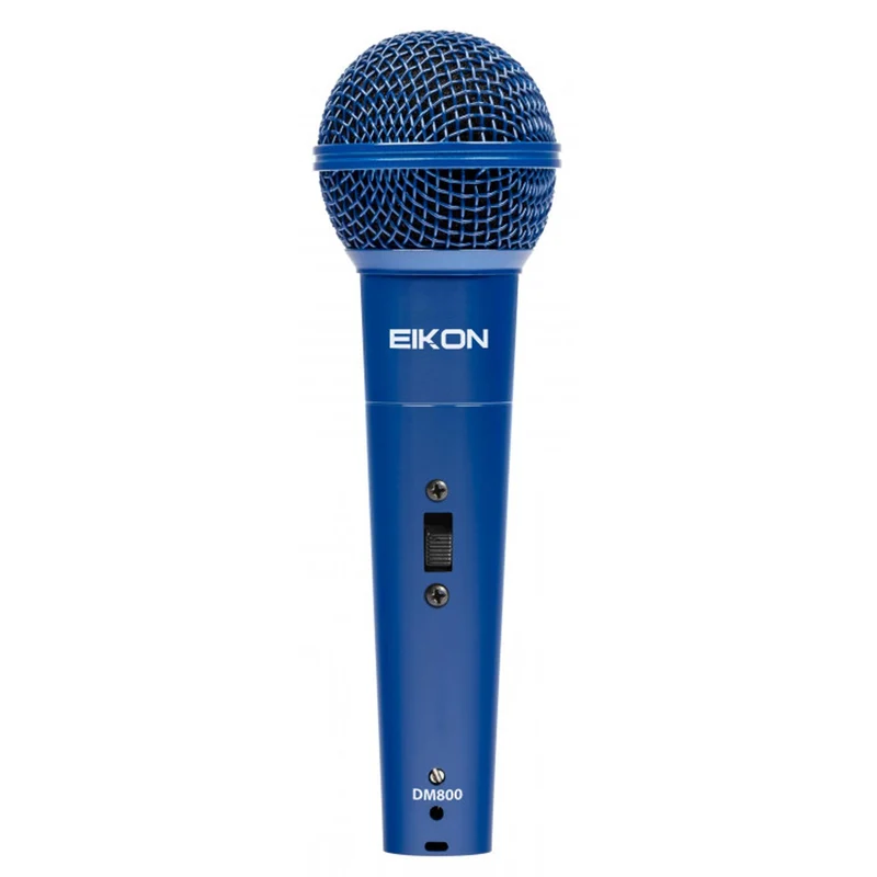 EIKON DM800BL Microfono Dinamico x Canto Voce Blu + Cavo Cannon XLR M/F