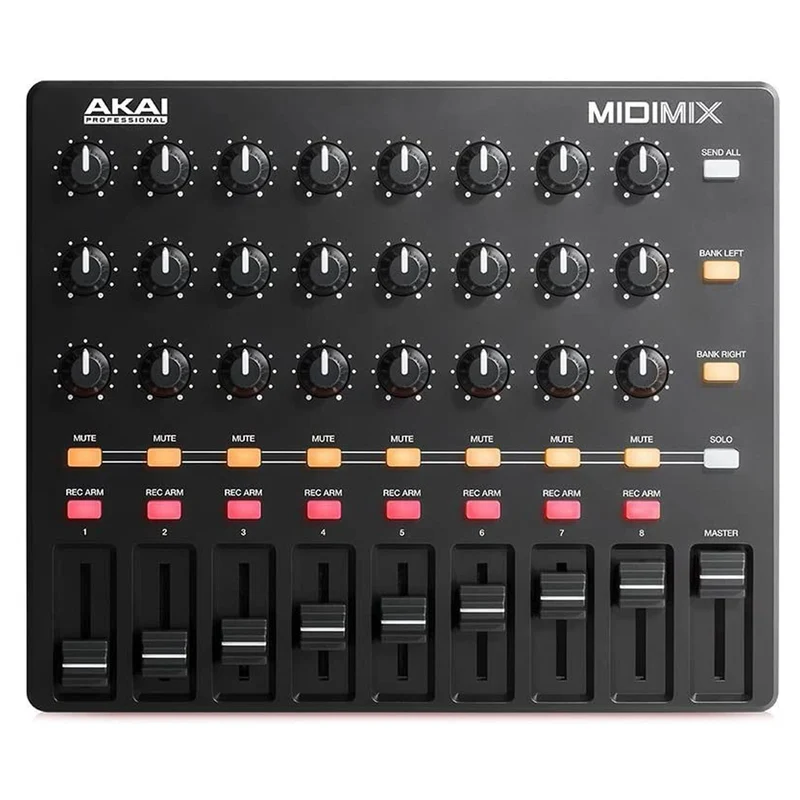 Akai MidiMix Mixer Controller Midi USB per Workstation Audio Digitali, Nero