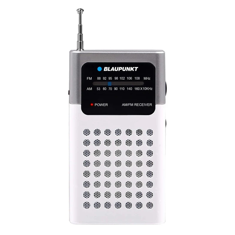 Radio portatile AM/FM Blaupunkt, presa mini-jack integrata, amplificatore integrato, antenna telescopica, leggera e maneggevole, alimentazione tramite due batterie AA da 3 V, PR4WH