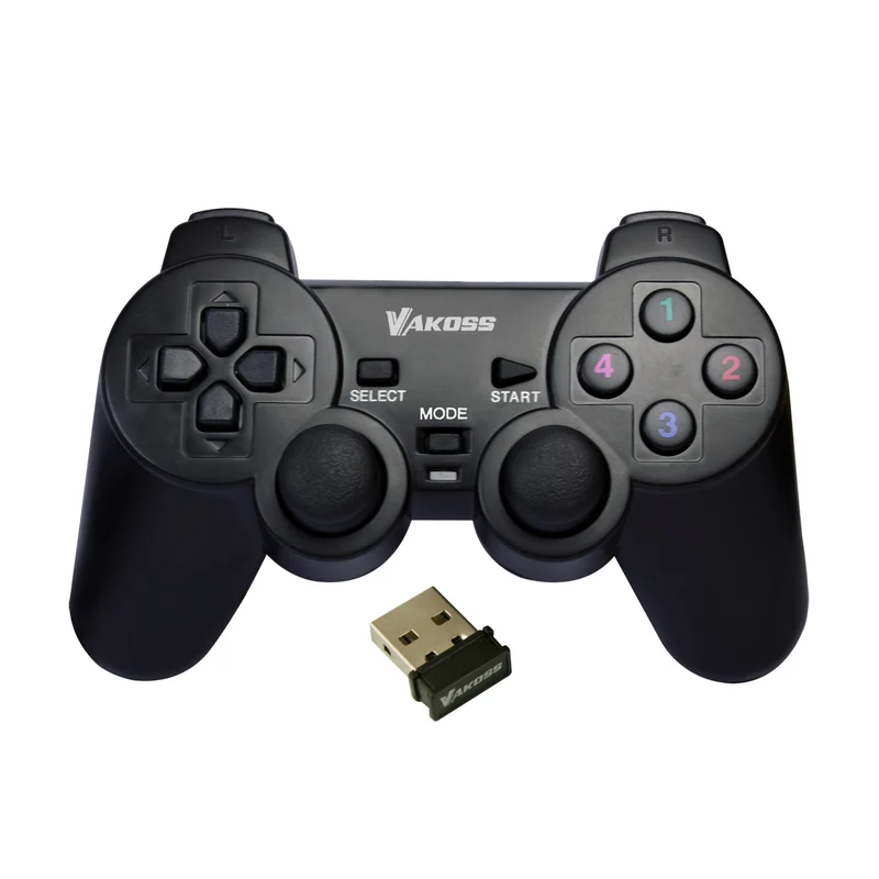 Gamepad Vakoss, senza fili, per PC, PS3, nero, GP-4705BK