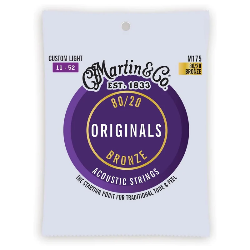 Martin M175 Custom Light 11-52 Acoustic 80/20 Corde x Chitarra Acustica