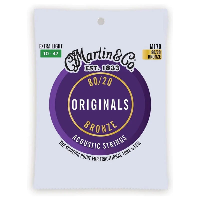 Martin M170 Extra Light 10-47 Acoustic String 80/20 Corde x Chitarra Acustica