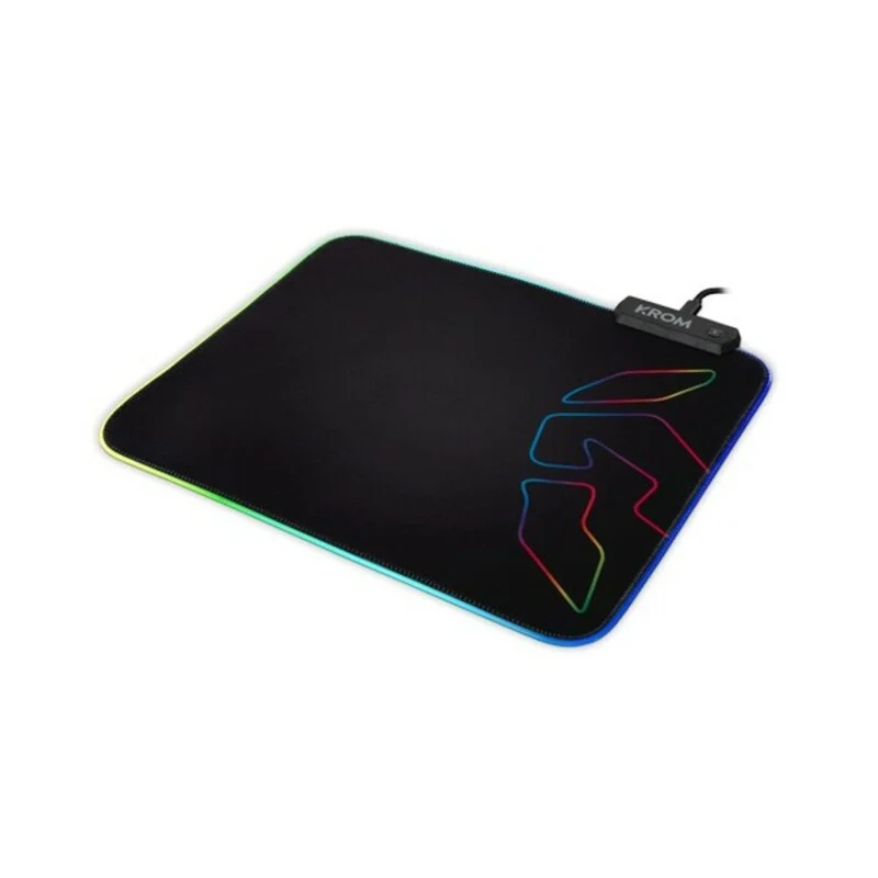 Tappetino da gioco con illuminazione a LED Krom Knout RGB RGB (32 x 27 x 0,3 cm) Nero