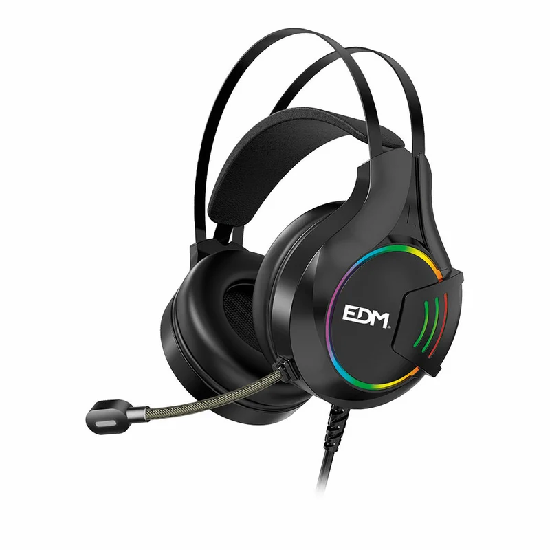 Cuffie da gioco con microfono EDM 07752 per giocatori Nero