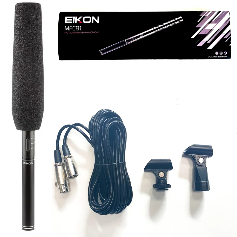 EIKON MFC81 Microfono professionale a canna di fucile condensatore, Nero