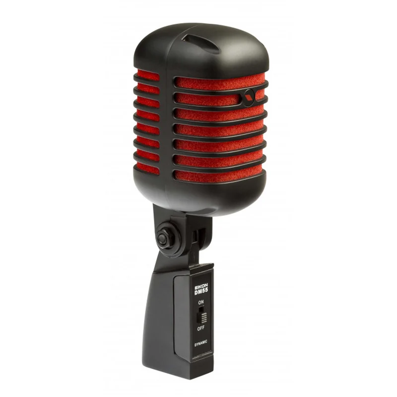 EIKON DM55V2RDBK Microfono Dinamico Professionale Vintage Ediz. Nero/Rosso