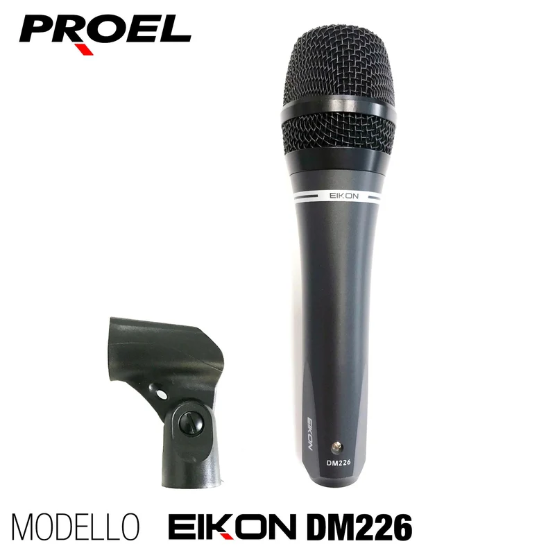 EIKON DM226 microfono palmare dinamico + custodia per karaoke voce canto
